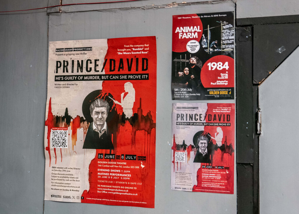 Prince / David poster at the Golden Goose Theatre, London