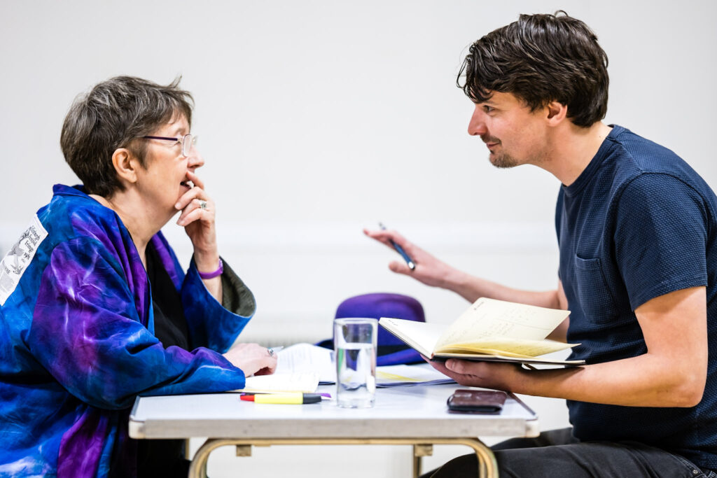 Julia Bolden and Richard McNally rehearsing 'A Time Traveller's Life' ahead of the Edinburgh Fringe