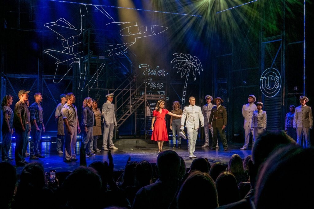 Luke Baker and Georgia Lennon during the An Officer and a Gentleman The Musical curtain call at The Marlowe Theatre, Canterbury