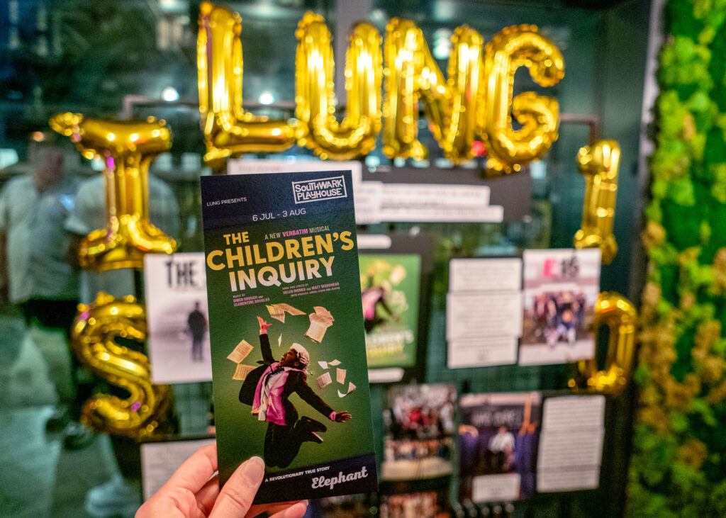 The Children's Inquiry leaflet at Southwark Playhouse Elephant, London