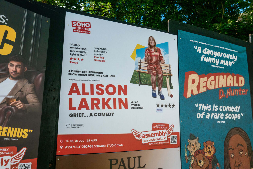 Alison Larkin: Grief... A Comedy poster at Assembly George Square | Edinburgh Fringe