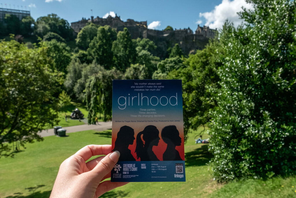 Girlhood leaflet in Princes Street Gardens, Edinburgh