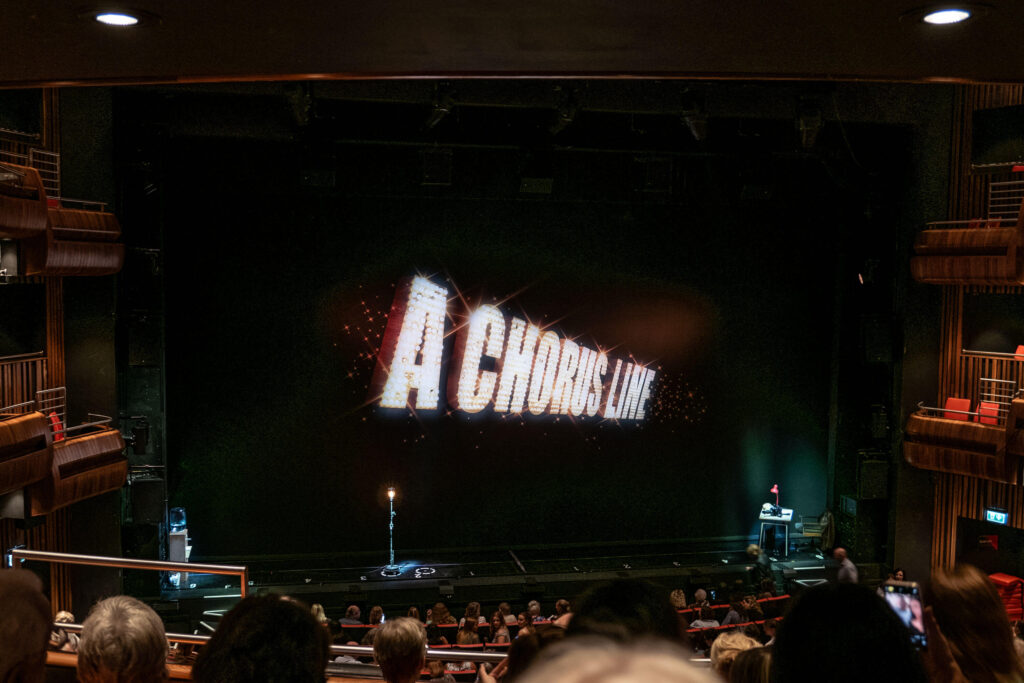 A Chorus Line curtain at The Marlowe Theatre auditorium, Canterbury