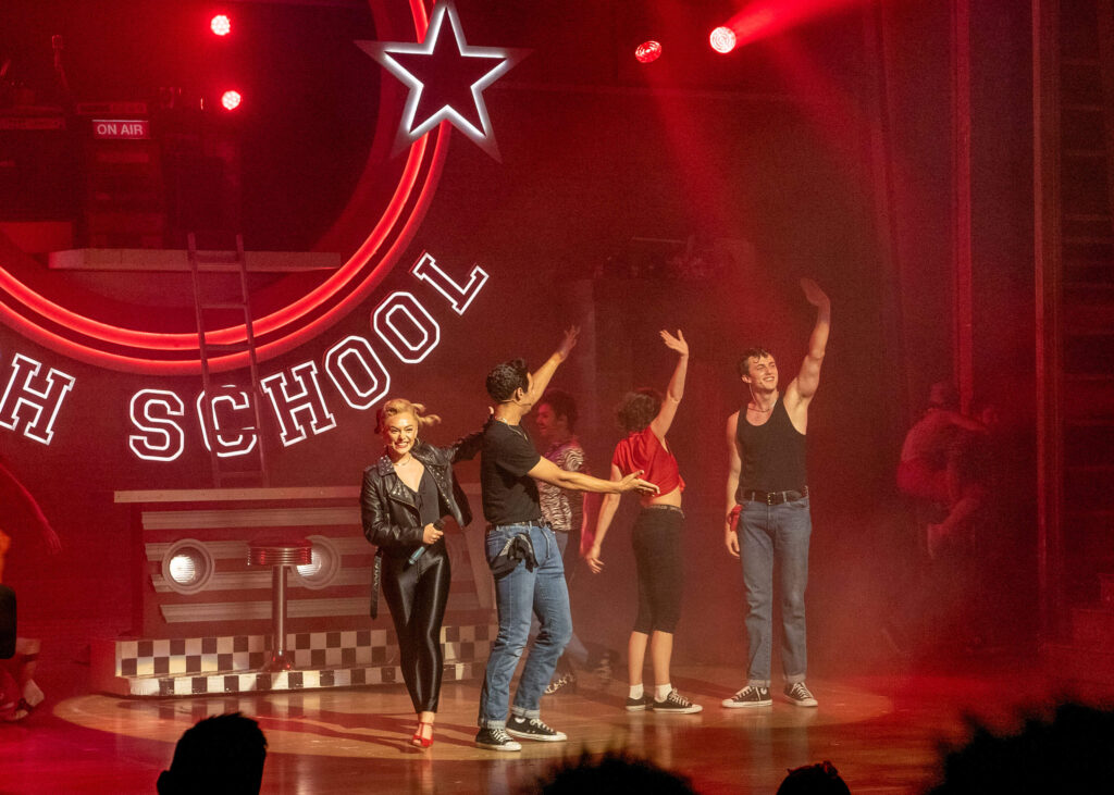 Grease the Musical curtain call at the Marlowe Theatre in Canterbury, Kent