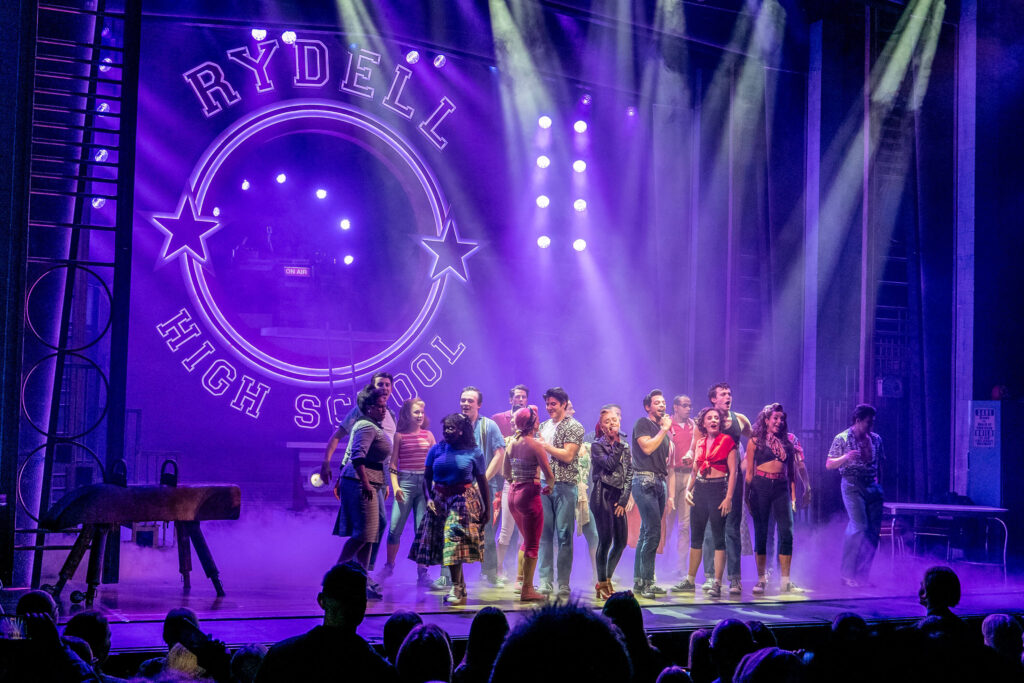 Grease the Musical megamix finale at the Marlowe Theatre in Canterbury, Kent