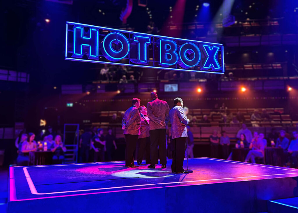 Hot Box performance during the interval of Guys & Dolls at the Bridge Theatre, London