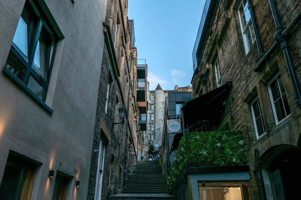 Streets of Edinburgh Old Town during the Fringe