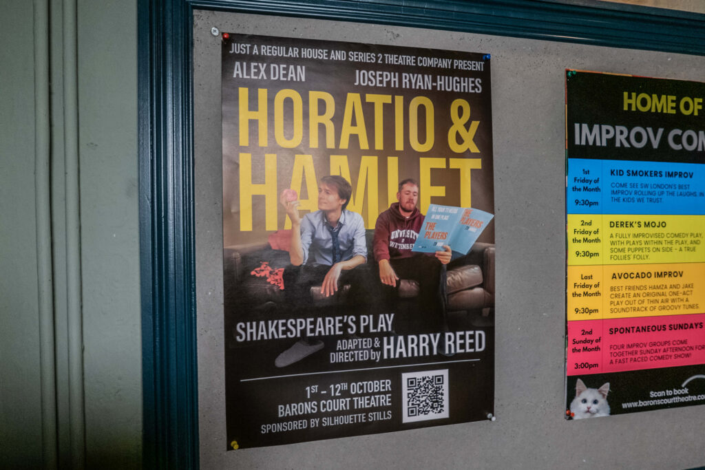 Horatio & Hamlet poster at Barons Court Theatre, London