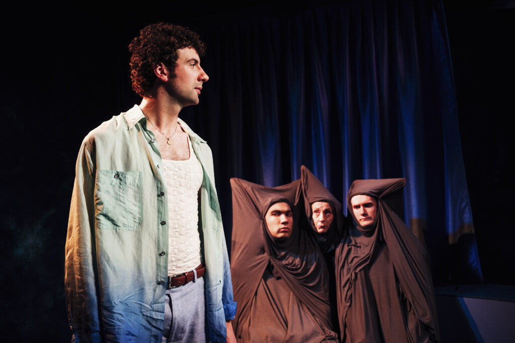 Keaton Guimarães-Tolley, Leyon Stolz-Hunter, Tom Morley and Katy Brittain in Eurydice at Jermyn Street Theatre, London - Photography by Alex Brenner