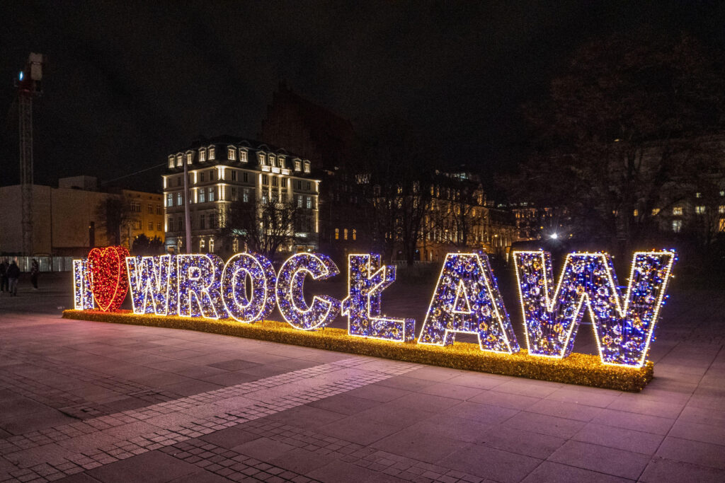 I heart Wrocław sign, Poland