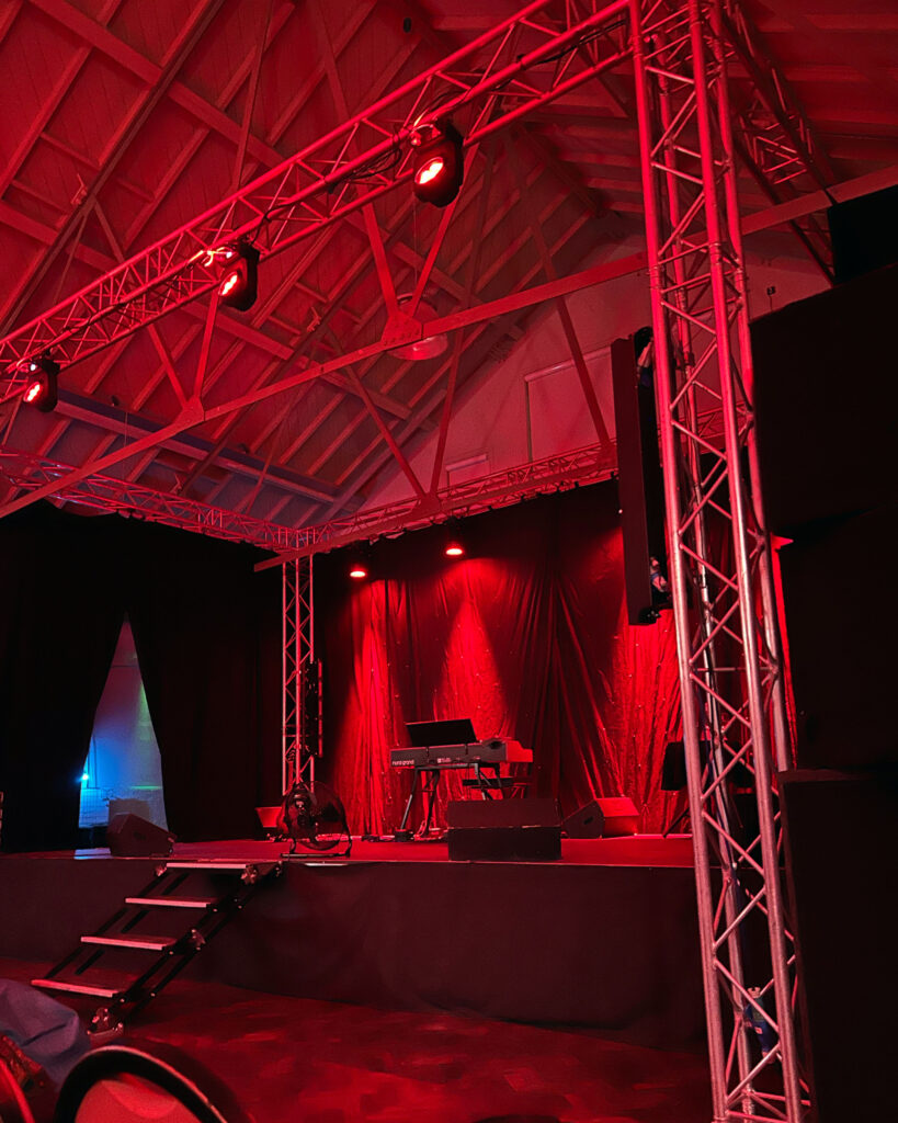 The stage at the Westgate Hall for Flat and the Curves | Canterbury Festival