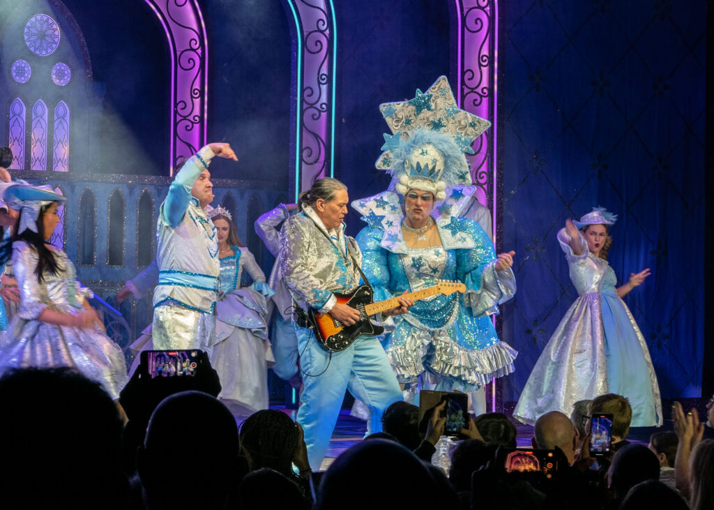 Musical Director Chris Wong during the curtain call for Beauty and the Beast: the 2024 Marlowe Theatre Pantomime, Canterbury