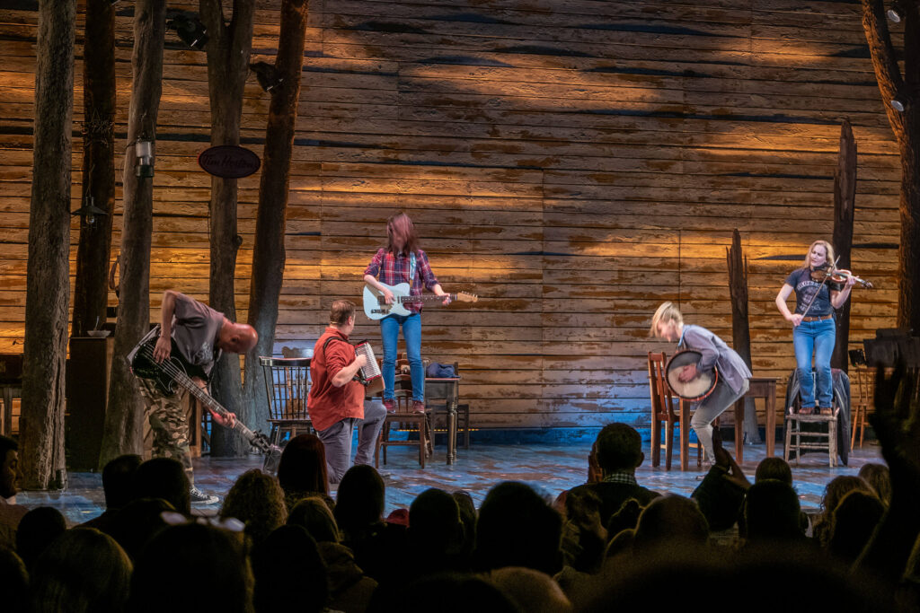 Come From Away band in action at the Marlowe Theatre, Canterbury