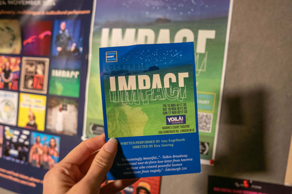 IMPACT leaflet, Voila! Festival at Barons Court Theatre, London