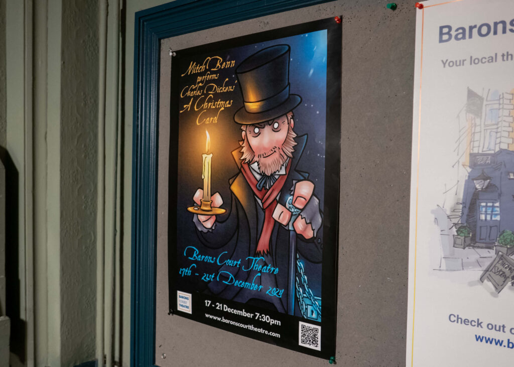 Mitch Benn performs Charles Dickens' A Christmas Carol poster at Barons Court Theatre, London