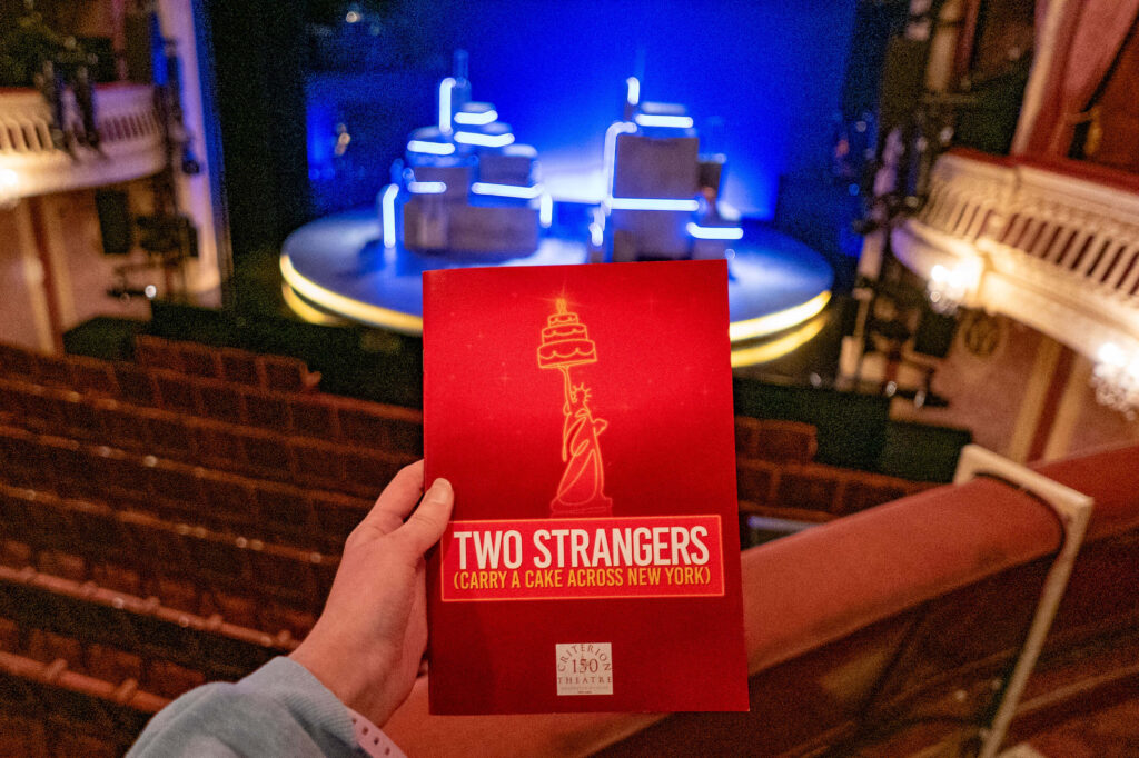 Two Strangers (Carry a Cake Across New York) programme inside the Criterion Theatre, London