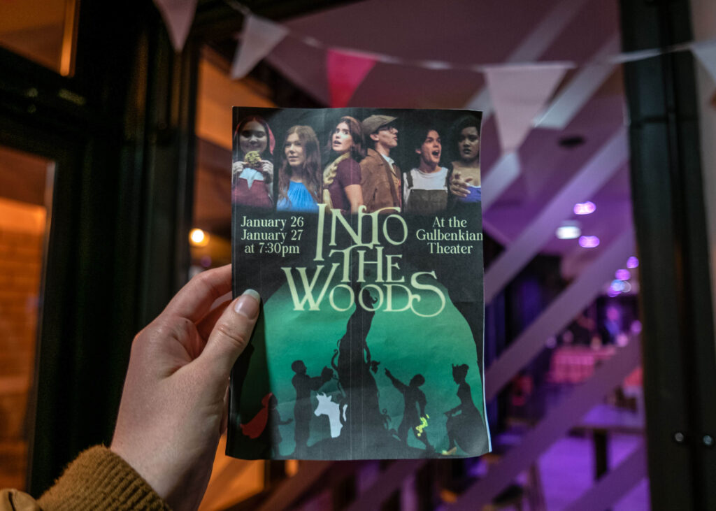 The UKC Musical Theatre Society's leaflet for 'Into the Woods' at the Gulbenkian Arts Centre, Canterbury