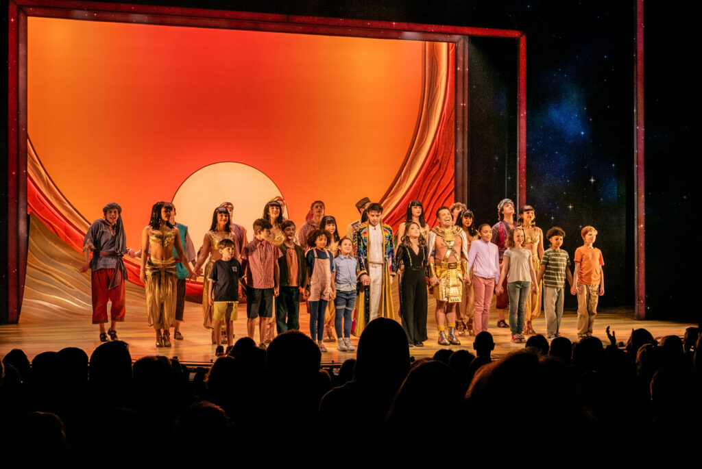 The bows for Joseph and the Amazing Technicolor Dreamcoat at the Marlowe Theatre, Canterbury