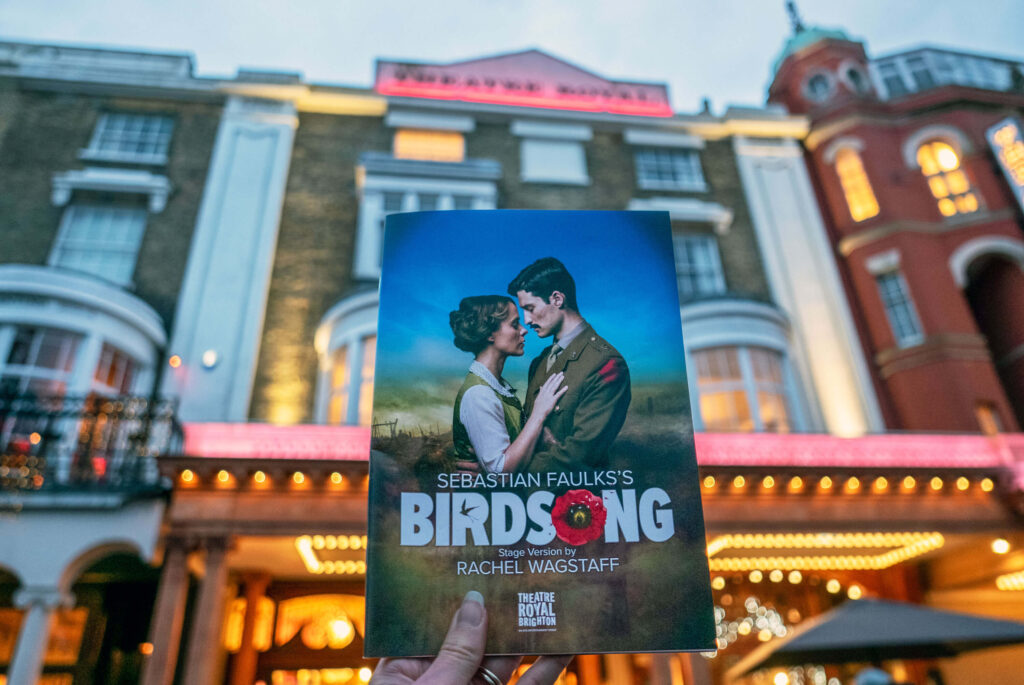 Birdsong programme in front of Theatre Royal Brighton