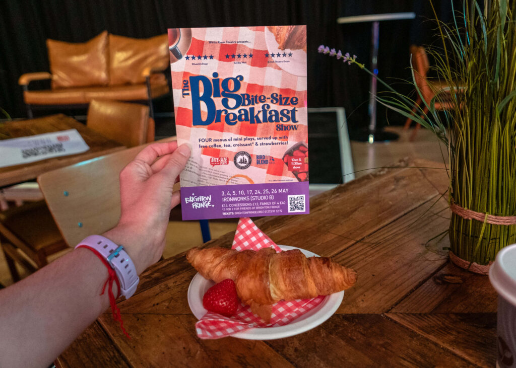 The Big Bite-Size Breakfast show leaflet at Ironworks Studios | Brighton Fringe