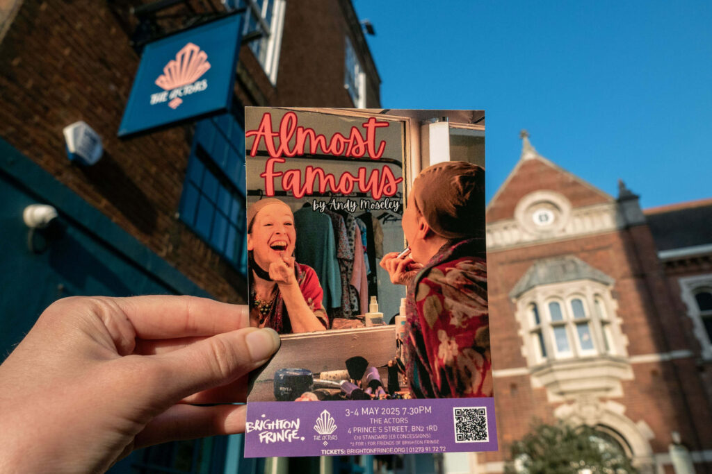 Almost Famous by Andy Moseley leaflet | Brighton Fringe