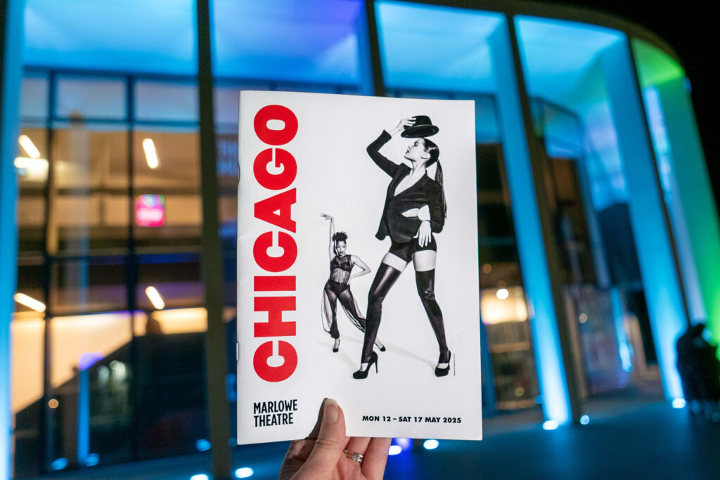 Chicago the Musical programme outside The Marlowe Theatre, Canterbury