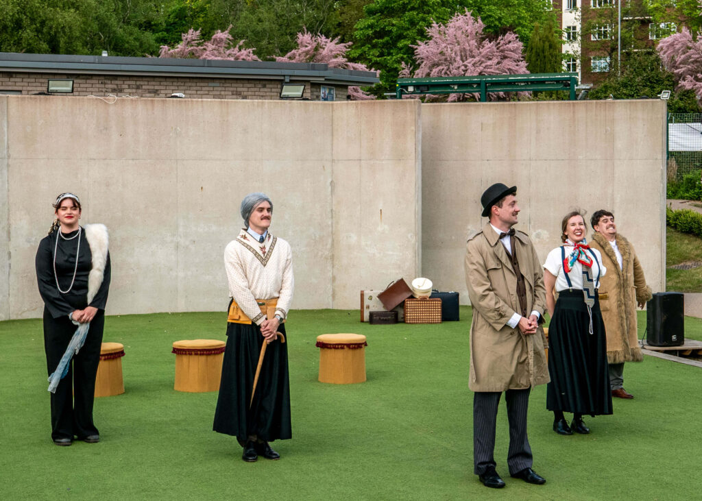 Locomotive for Murder: The Improvised Whodunnit curtain call at Brighton Open Air Theatre | Brighton Fringe